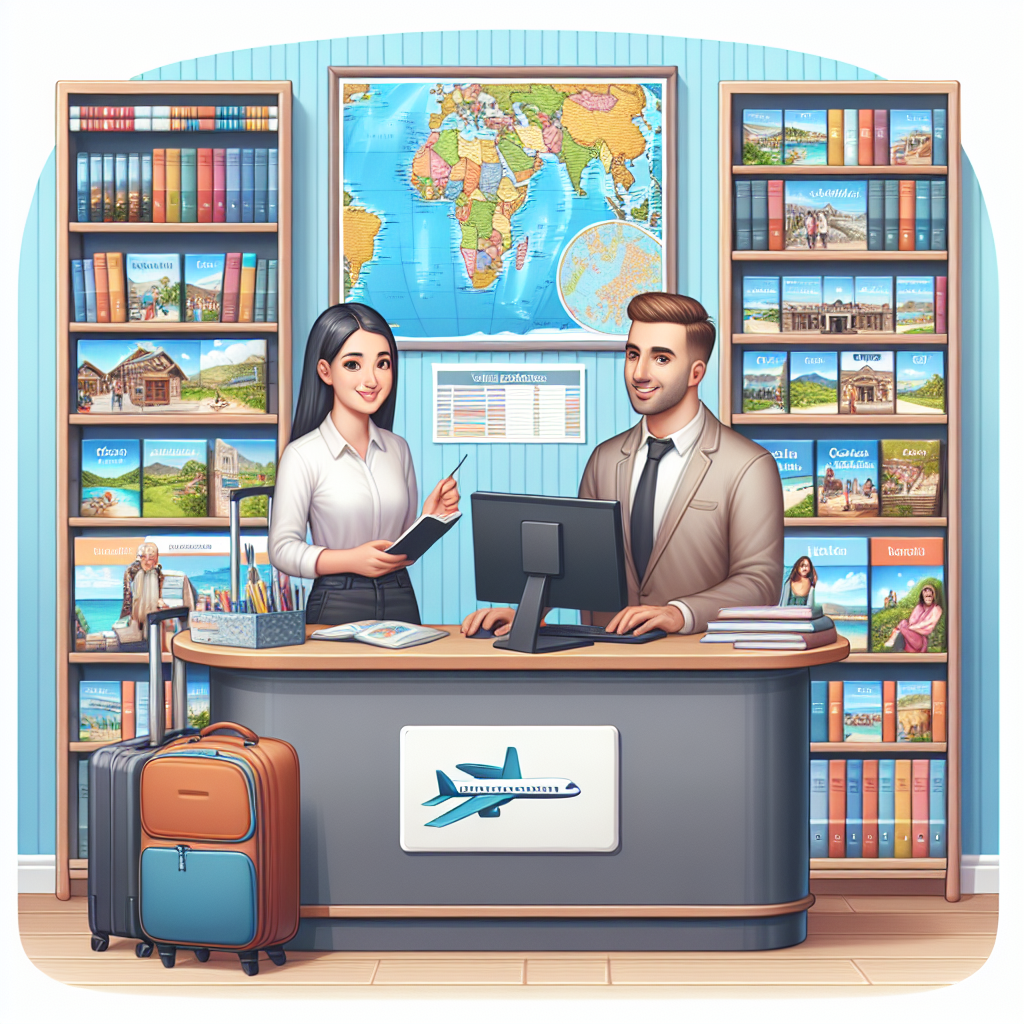Realistic stock image of a travel agency.