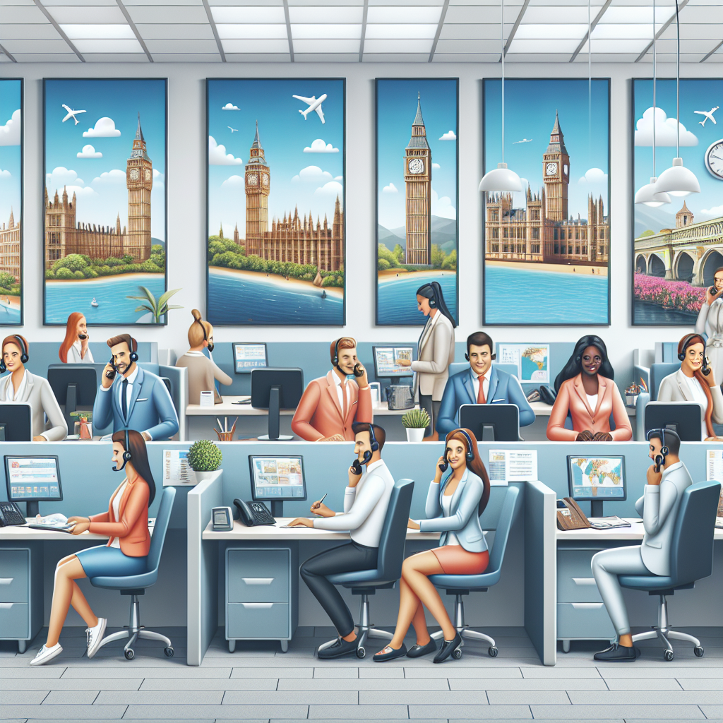 Realistic stock image of a travel agency.